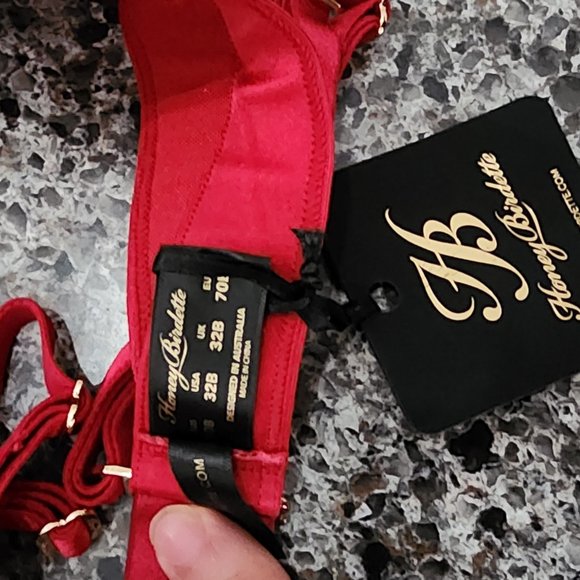 Honey Birdette Samantha Red Bra 32B - Picture 2 of 3
